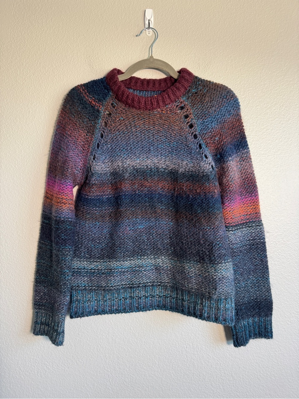 Zadig & Voltaire Kong Pa Sweater Striped Wool Blend in Blue / Burgundy - S